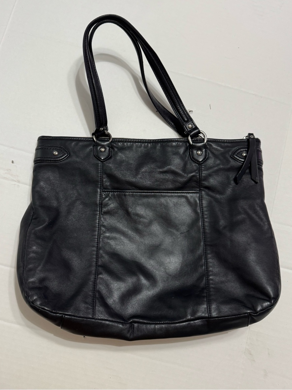 Coach F23973 Black Leather Tote Bag - Picture 2 of 5